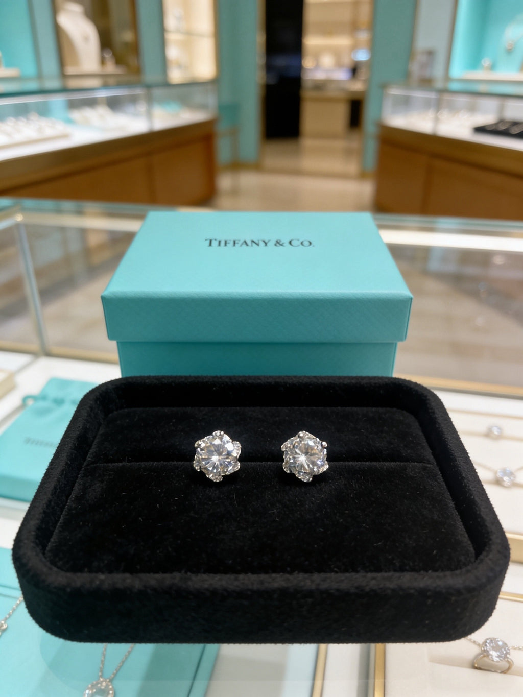Tiffany & Co. Clear Floral Cluster Stud Earrings - album image 1