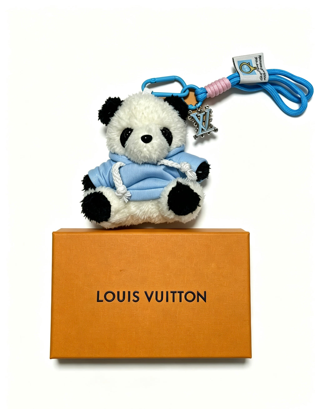 Louis Vuitton Plush Panda Keychain with Blue Strap - album image 3