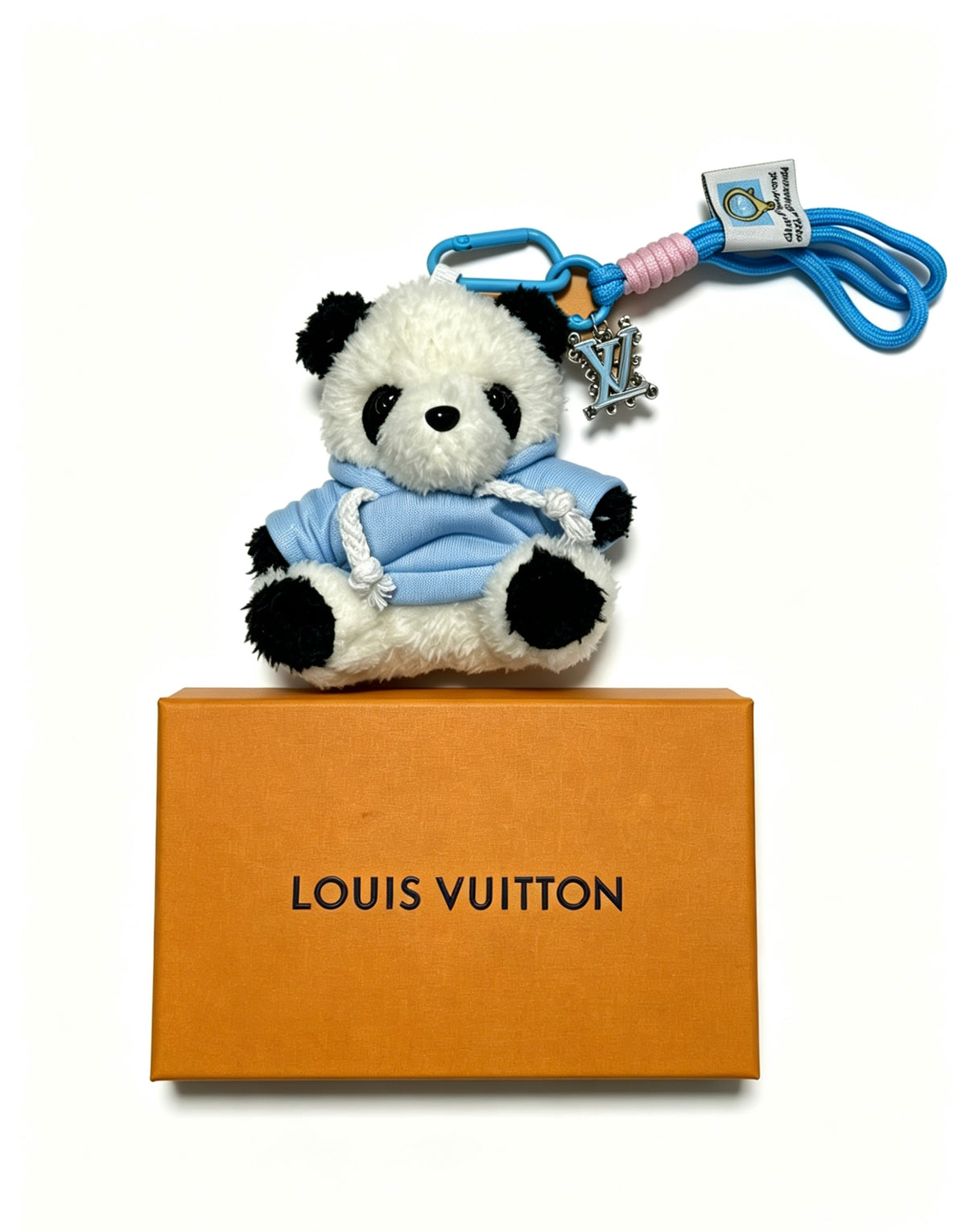 Louis Vuitton Plush Panda Keychain with Blue Strap - album image 3