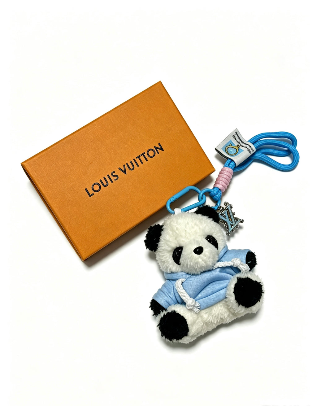 Louis Vuitton Plush Panda Keychain with Blue Strap - album image 2