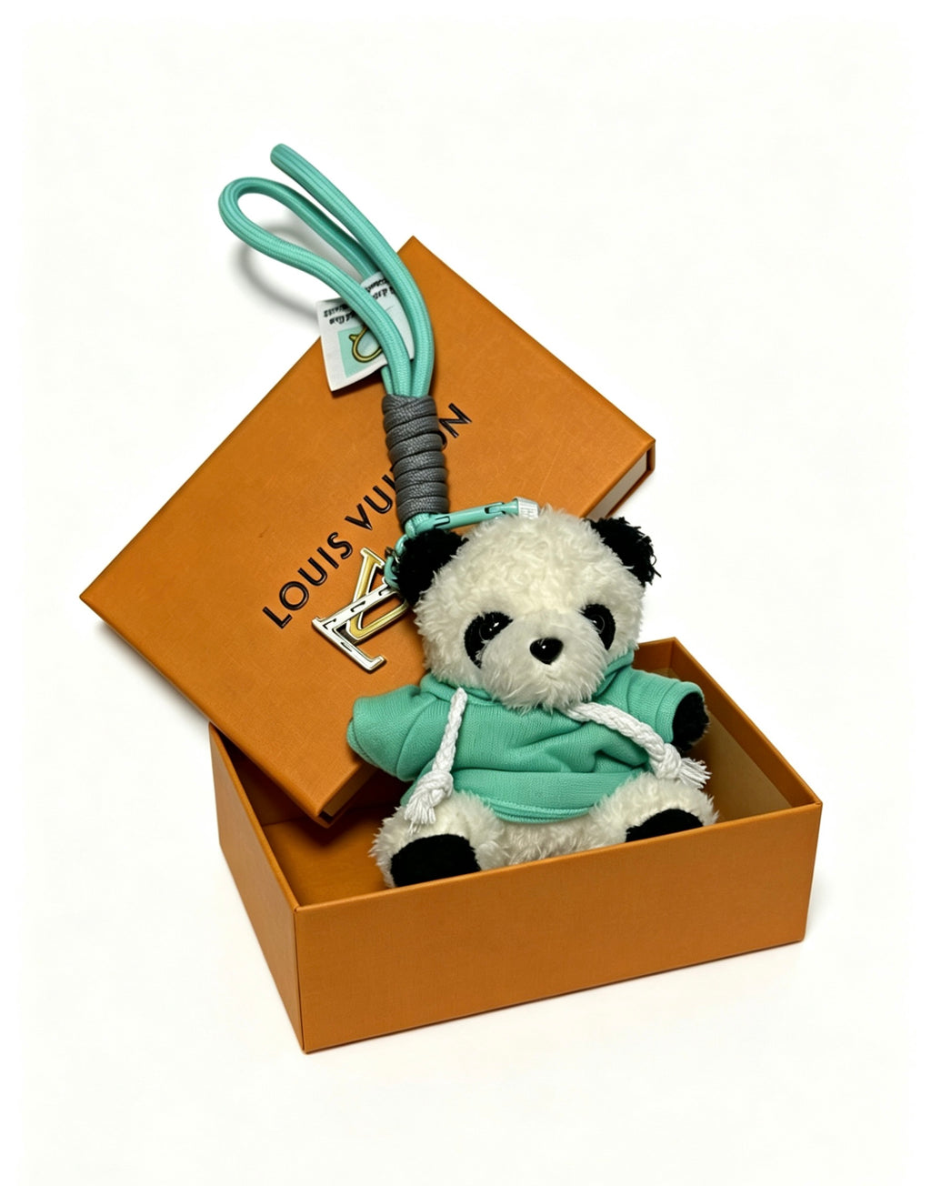 Louis Vuitton Plush Panda Keychain in Green Outfit - album image 4