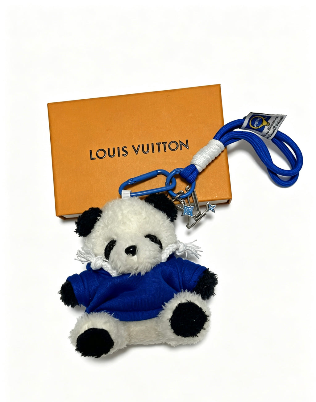 Louis Vuitton Plush Panda Keychain in Blue Outfit - album image 2