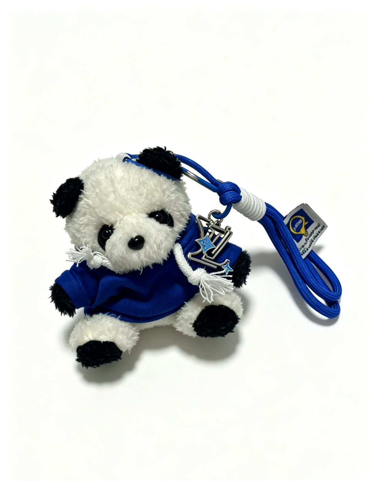 Louis Vuitton Plush Panda Keychain in Blue Outfit - album image 3