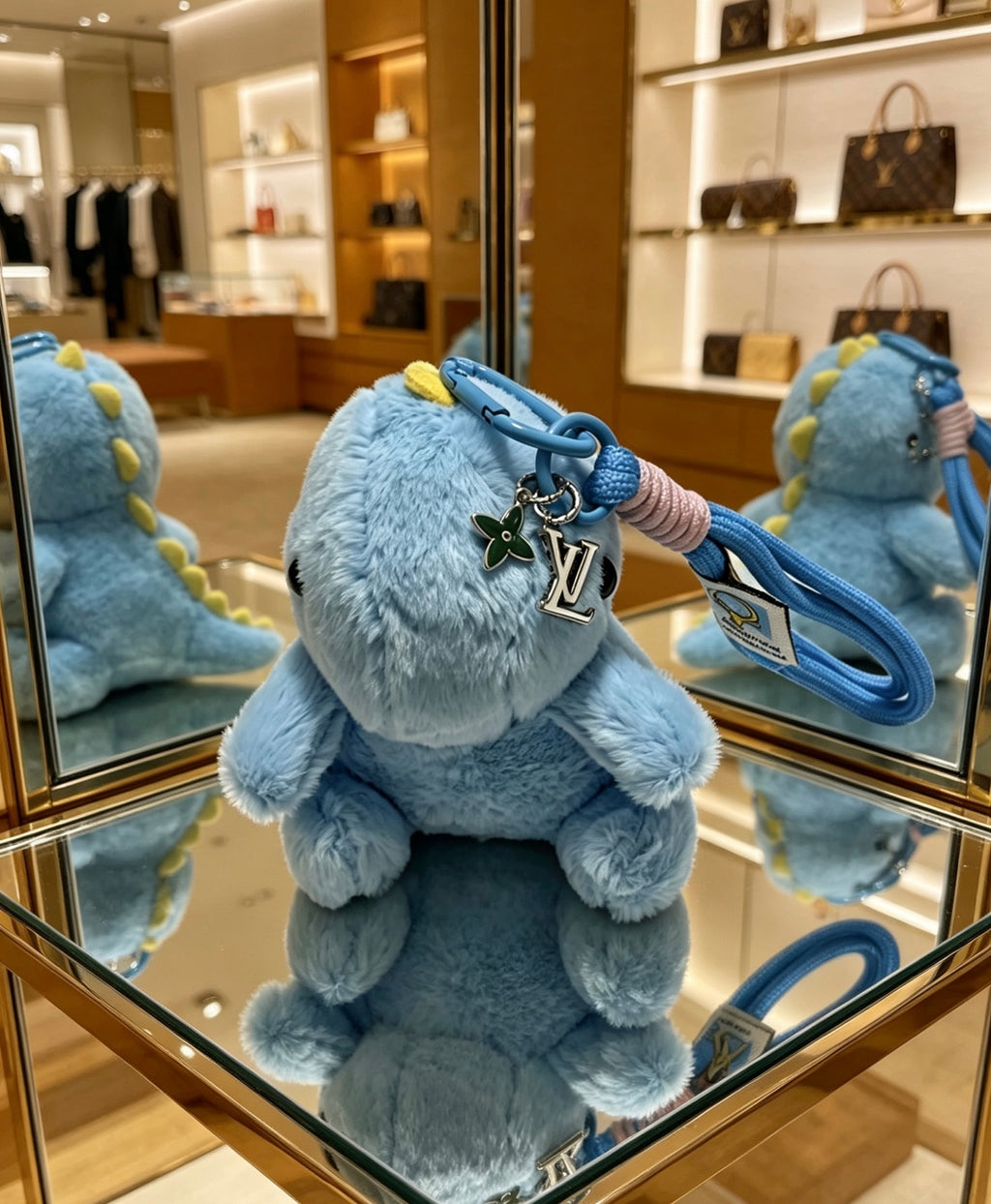Louis Vuitton Blue Plush Dinosaur Keychain - album image 6
