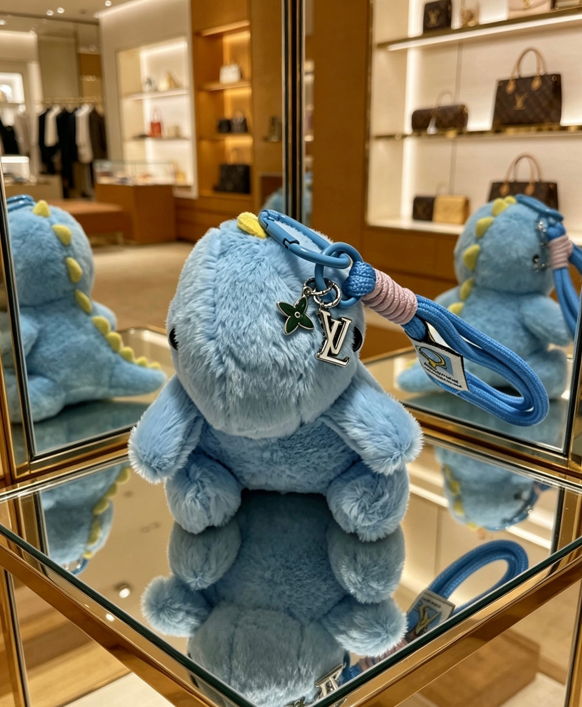 Louis Vuitton Blue Plush Dinosaur Keychain - album image 6