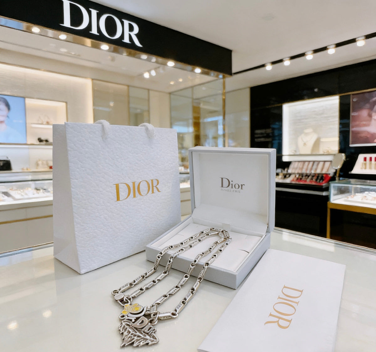 Dior Double Ornamental Pendant Necklace - product image 4