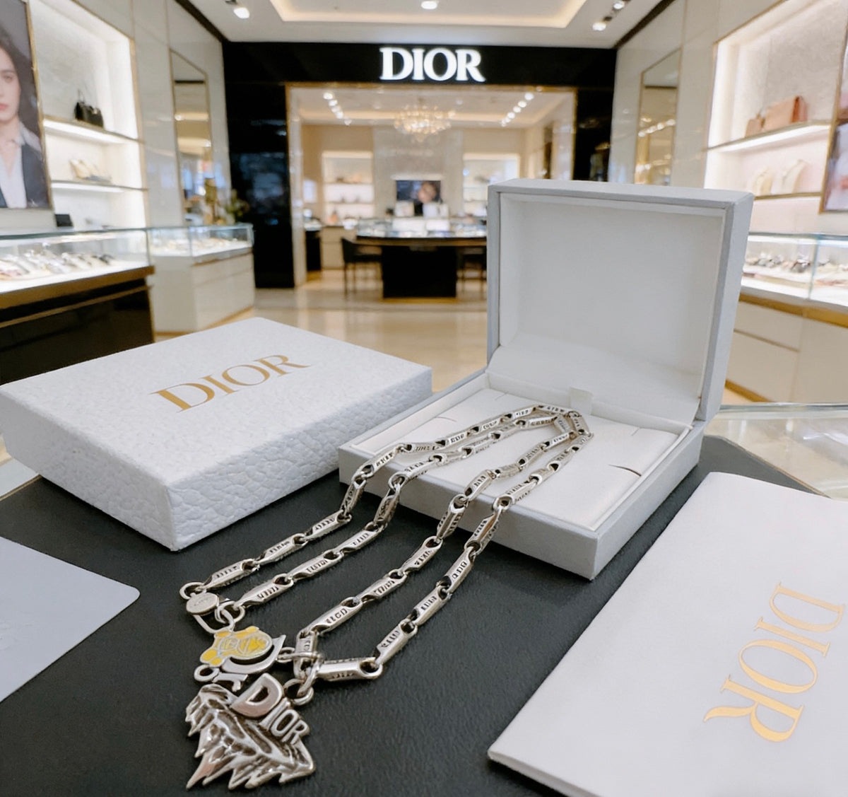 Dior Double Ornamental Pendant Necklace - product image 1
