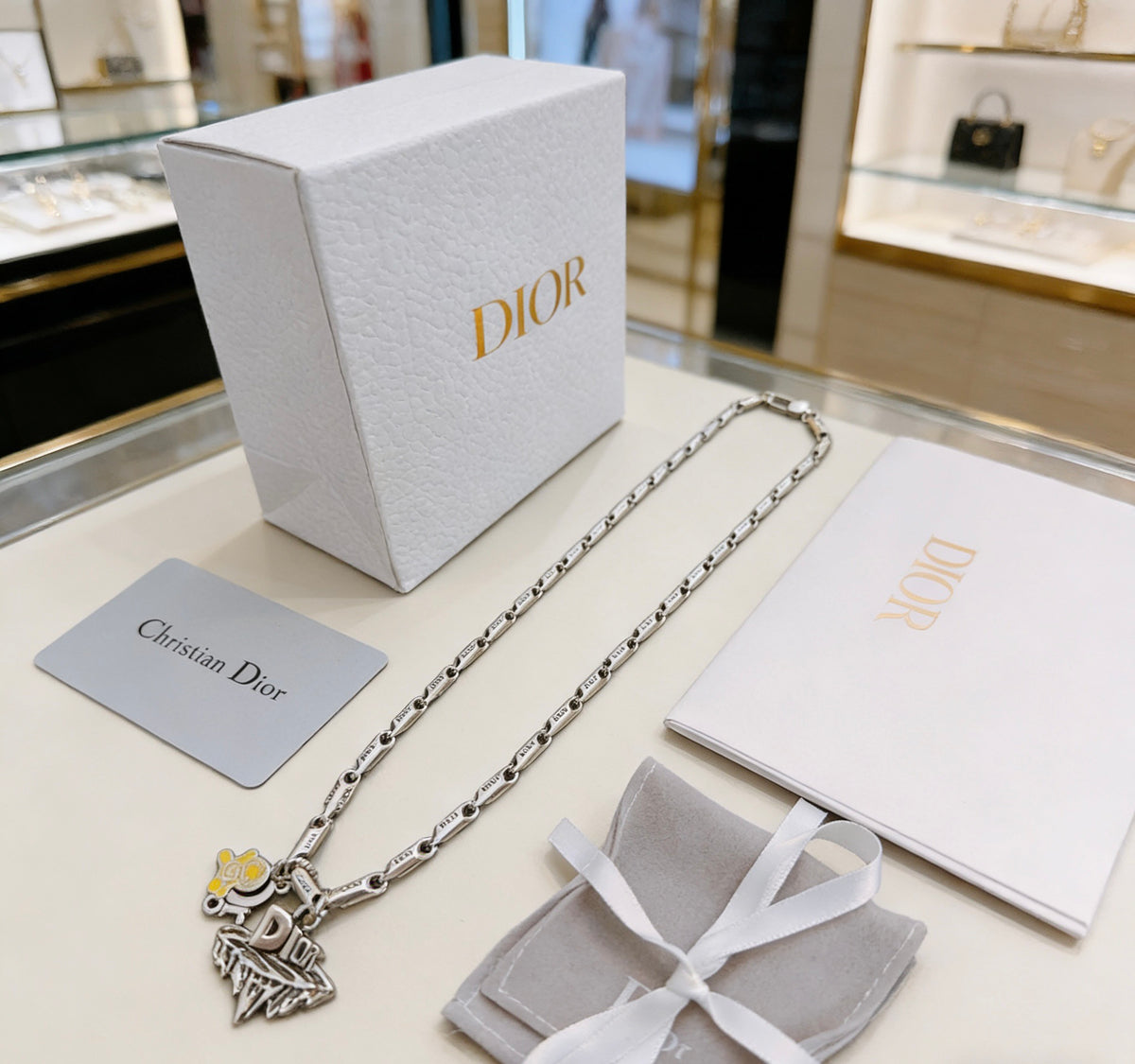 Dior Double Ornamental Pendant Necklace - product image 3