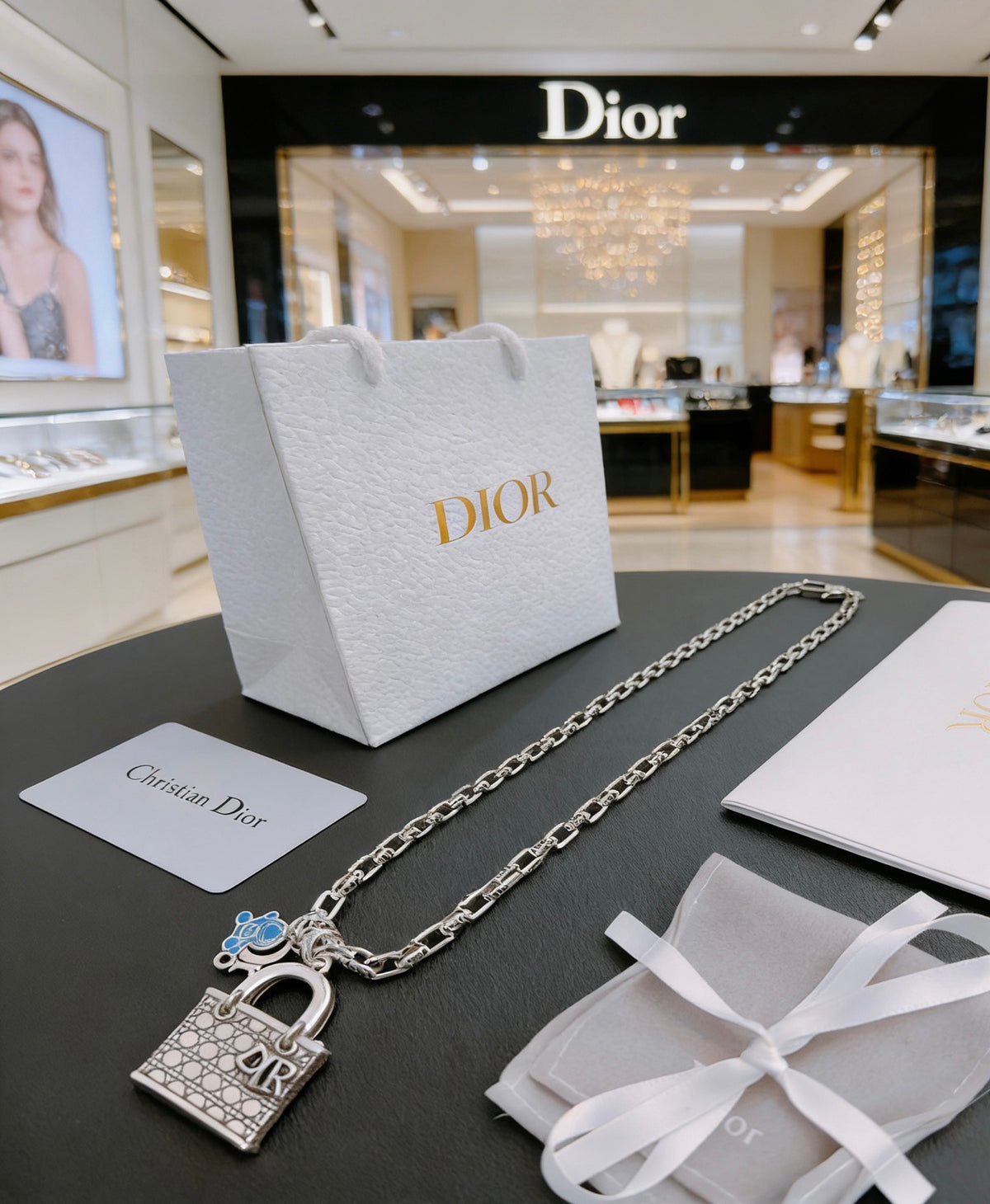 Dior Rectangular Tag Long Necklace - product image 4