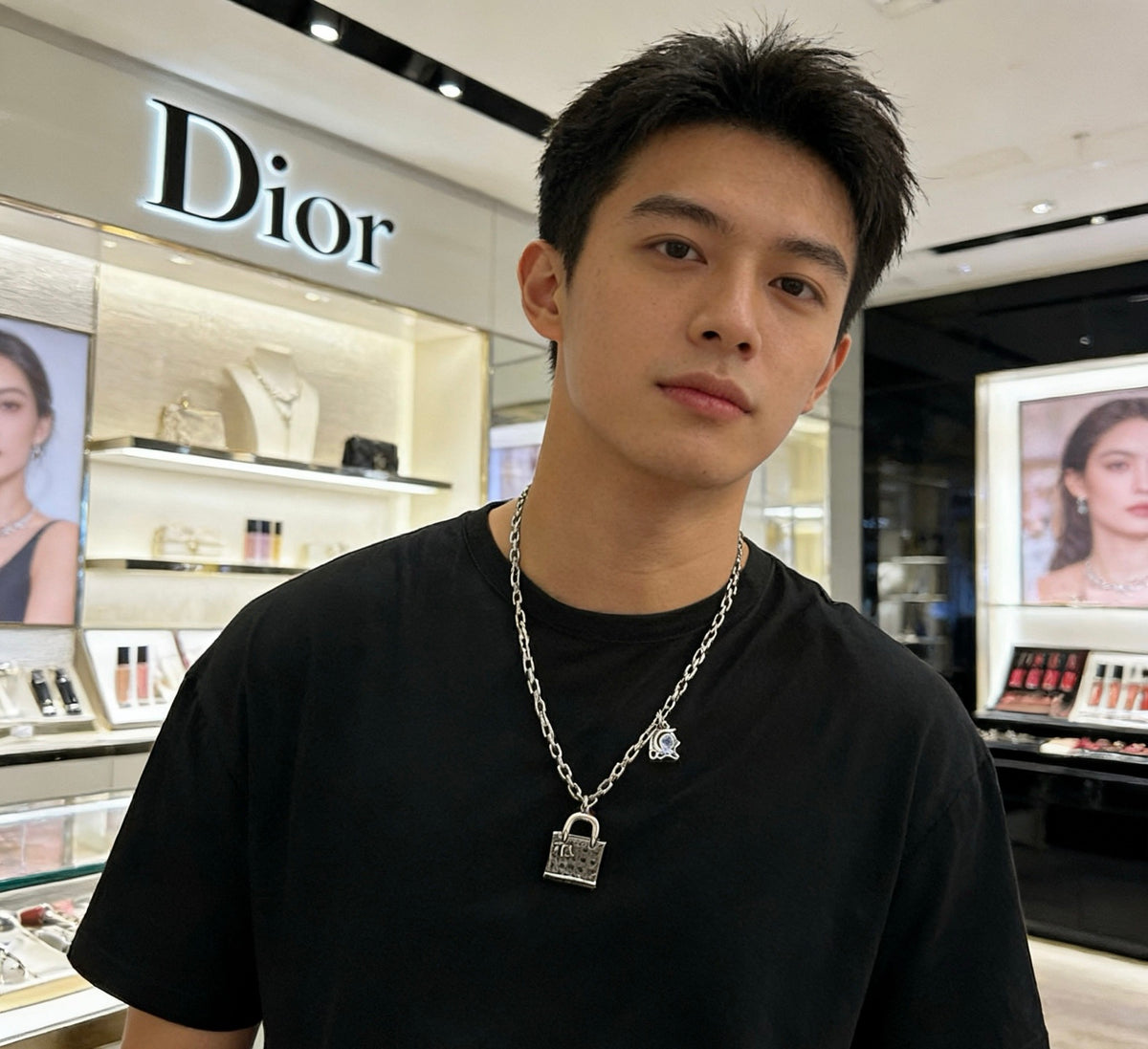 Dior Rectangular Tag Long Necklace - product image 3