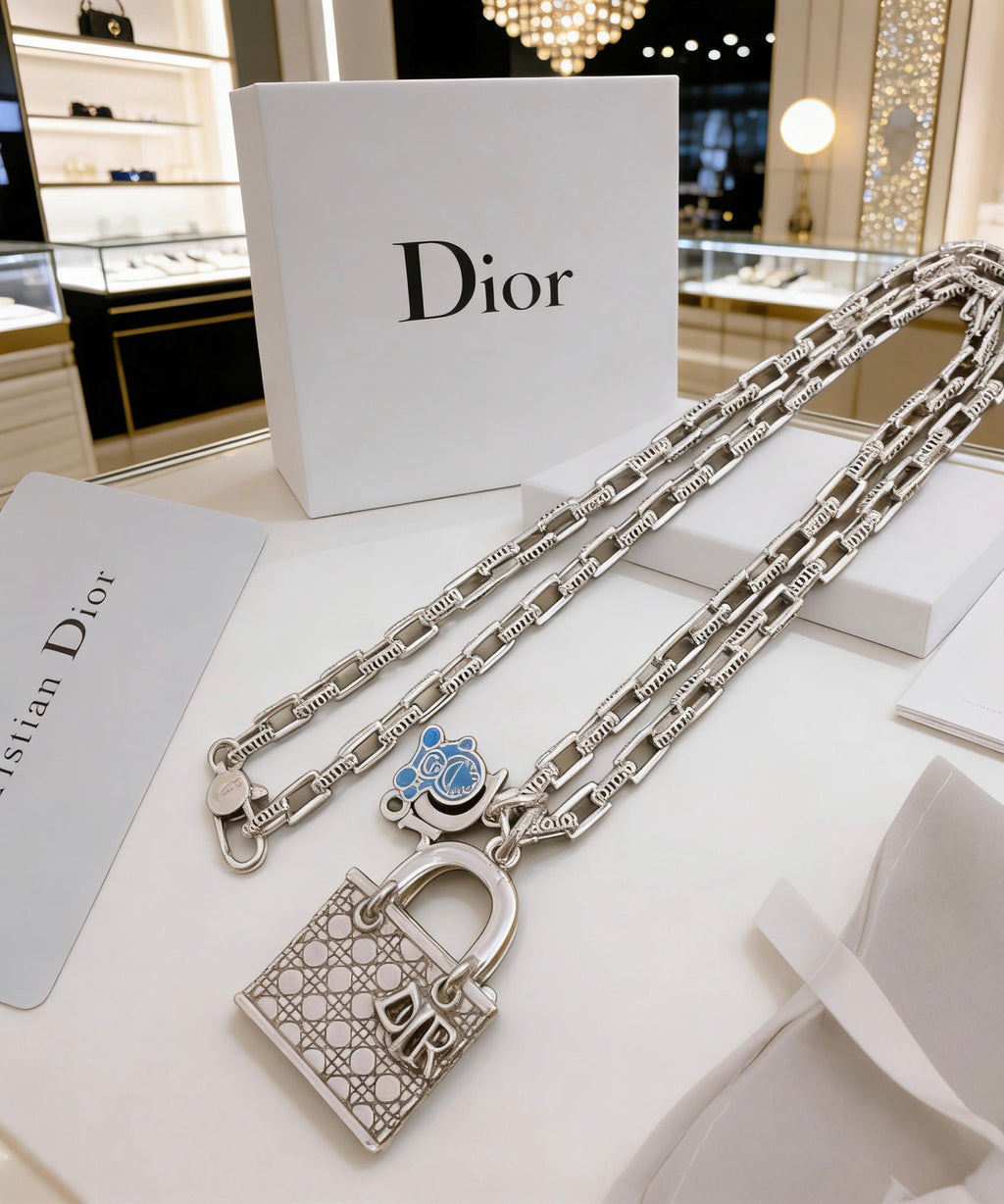 Dior Rectangular Tag Long Necklace - product image 5