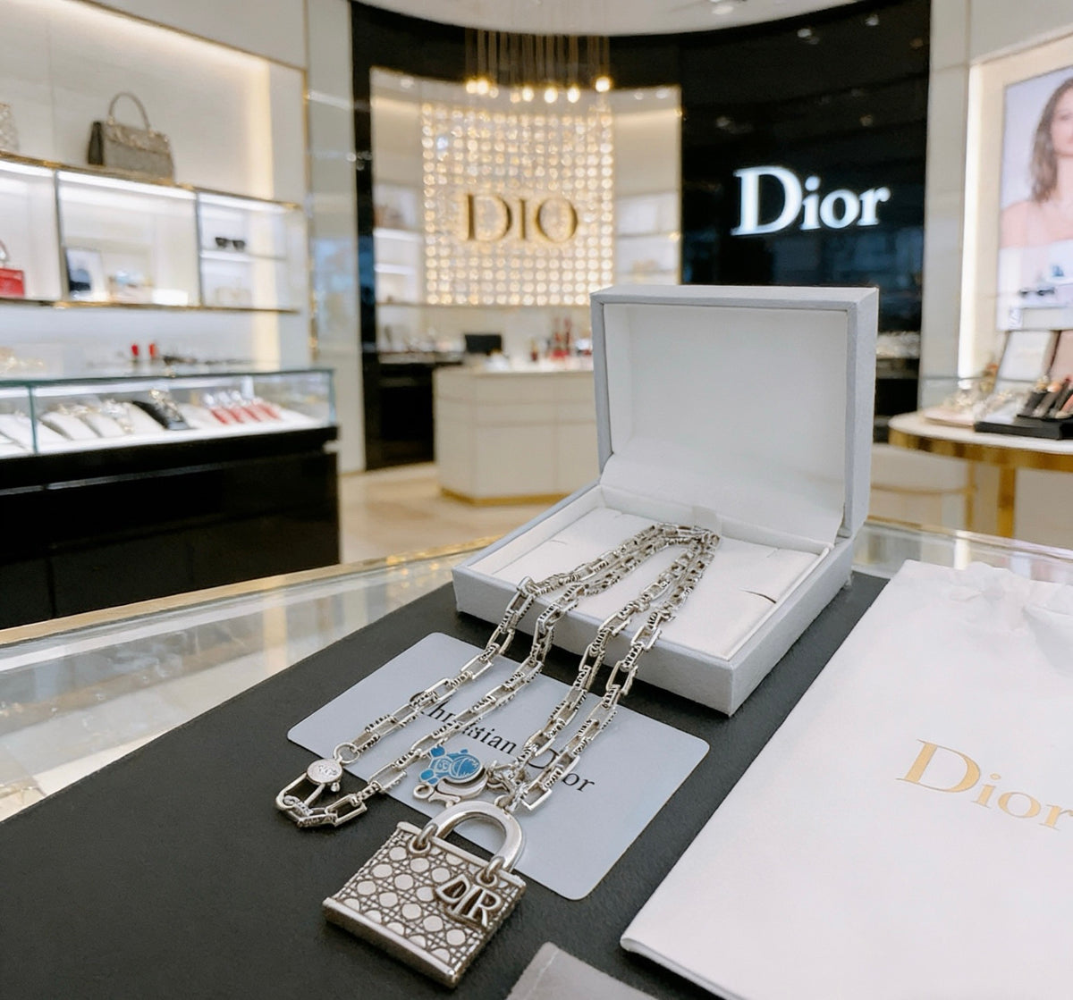 Dior Rectangular Tag Long Necklace - product image 2