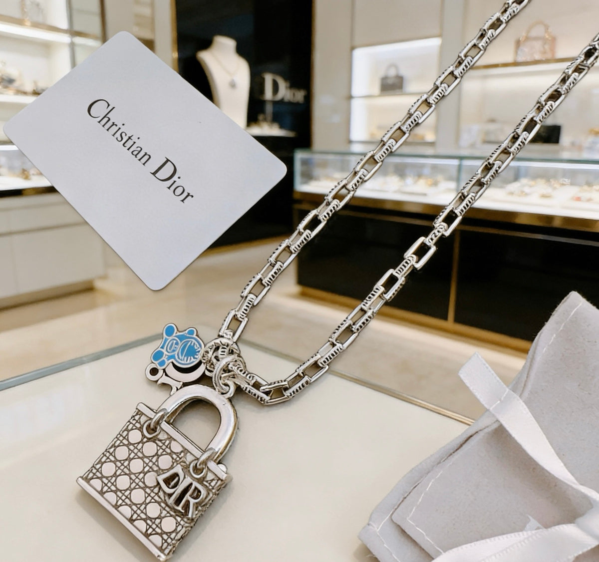 Dior Rectangular Tag Long Necklace - product image 7