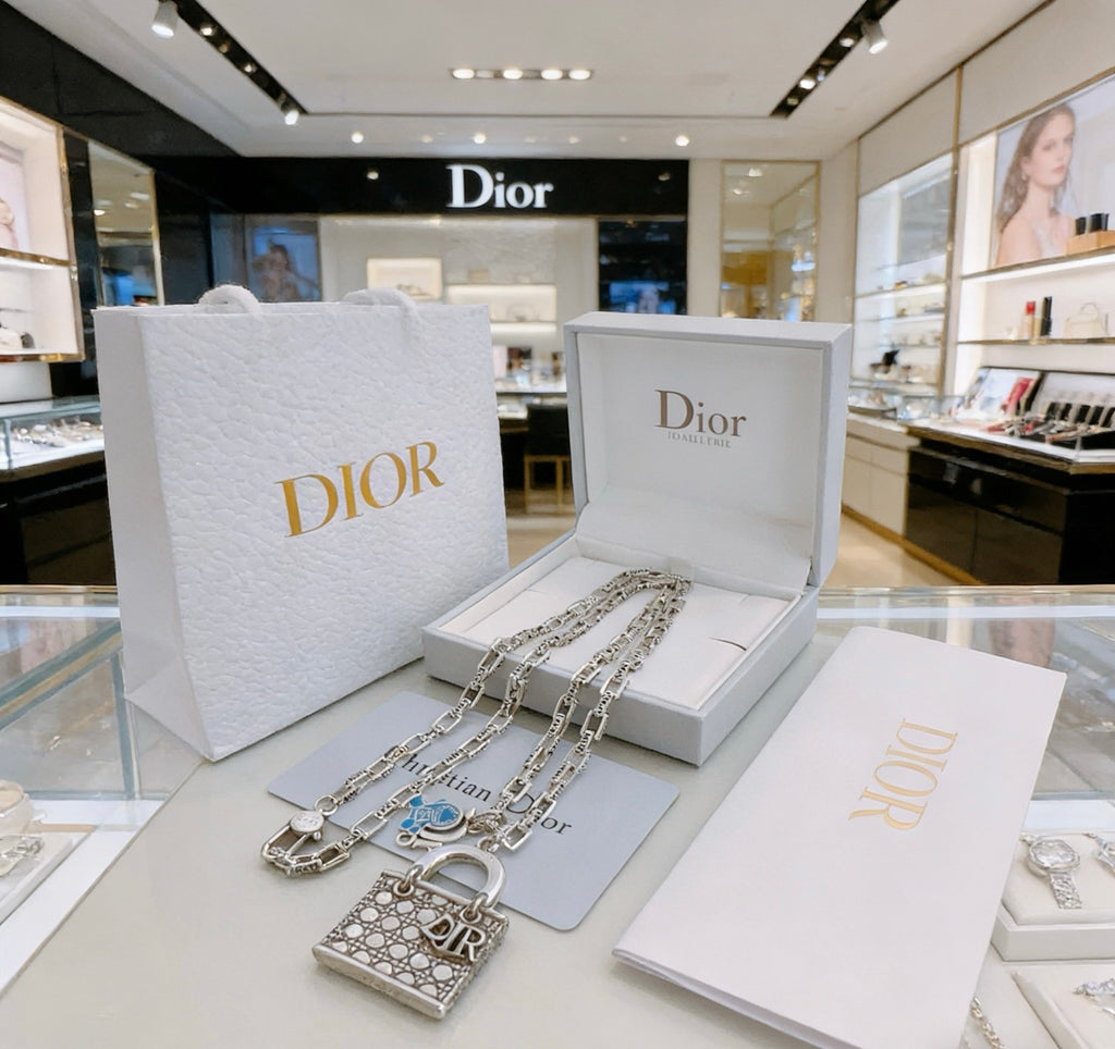 Dior Rectangular Tag Long Necklace - product image 1