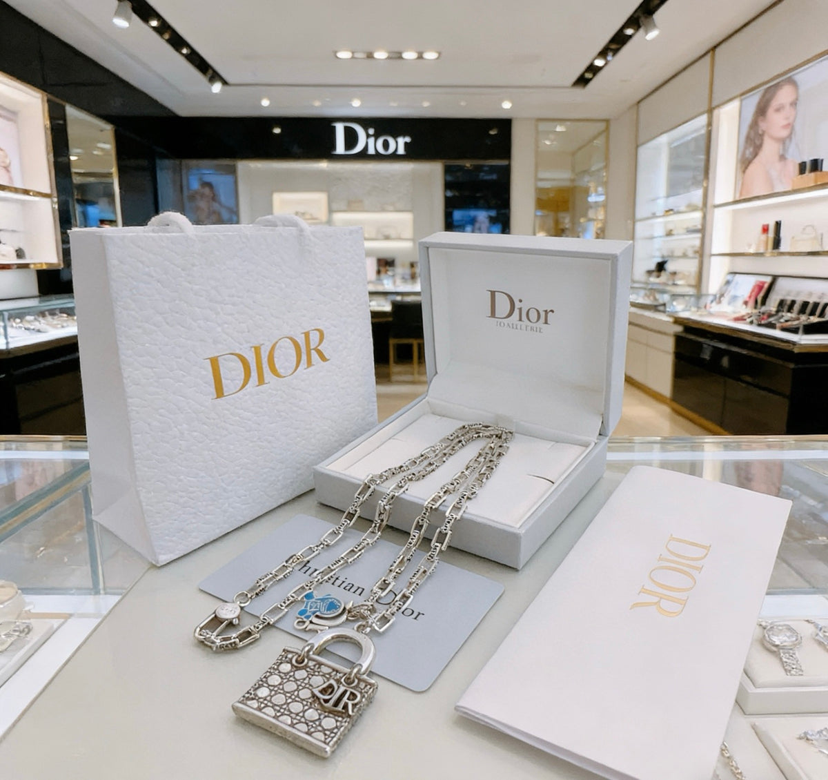 Dior Rectangular Tag Long Necklace - product image 1