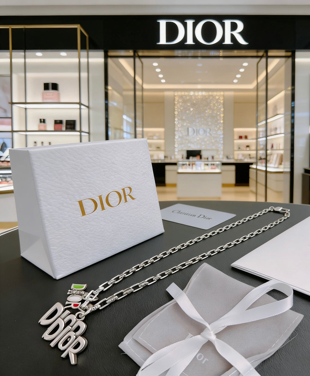 Dior Ornamental Pendant Long Chain Necklace - product image 1