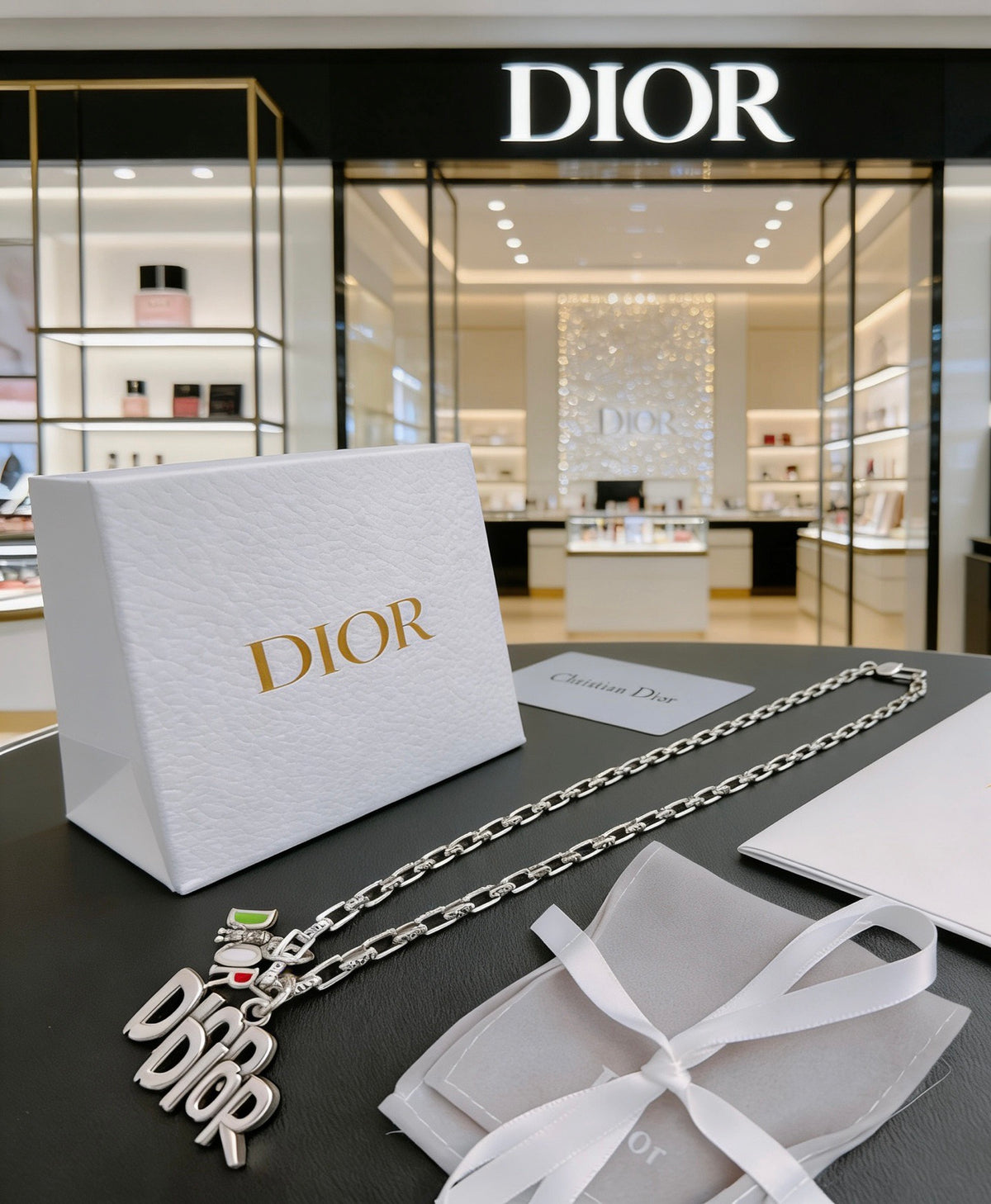 Dior Ornamental Pendant Long Chain Necklace - product image 1