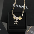 Chanel Camellia Gold-Tone Letter Necklace - album image 1