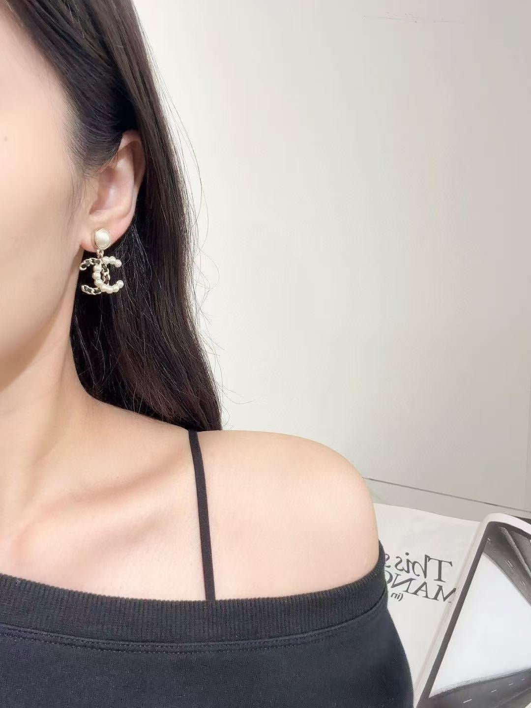 Chanel Gold-Tone Circular Charm Drop Earrings - album image 7