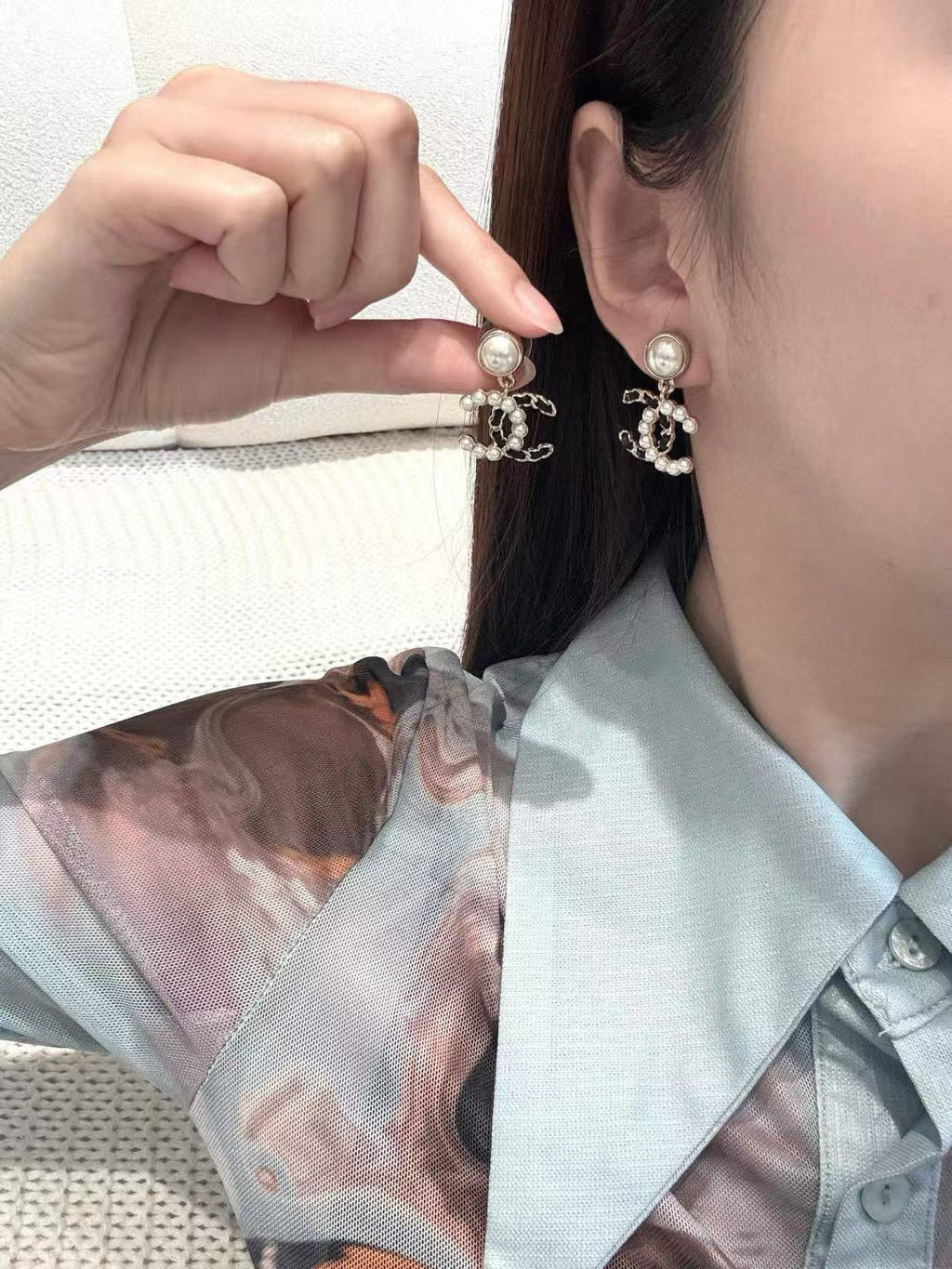 Chanel Gold-Tone Circular Charm Drop Earrings - album image 4