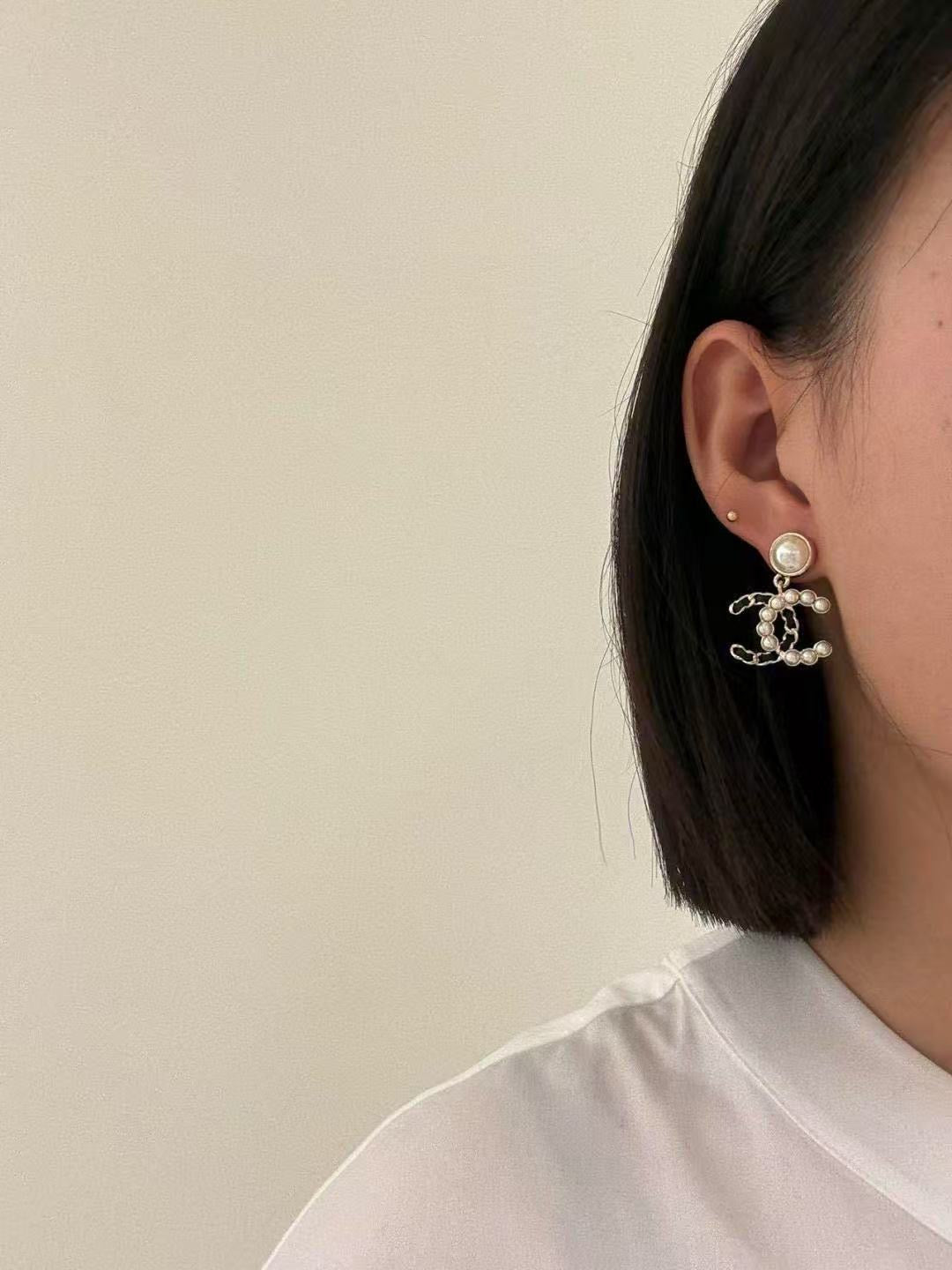 Chanel Gold-Tone Circular Charm Drop Earrings - album image 8