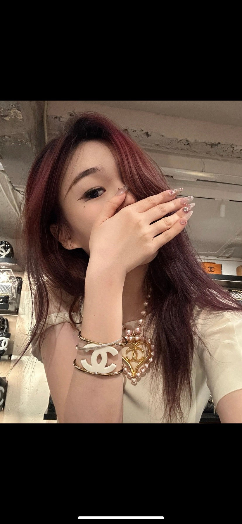Chanel Resin White Open Bangle - album image 6