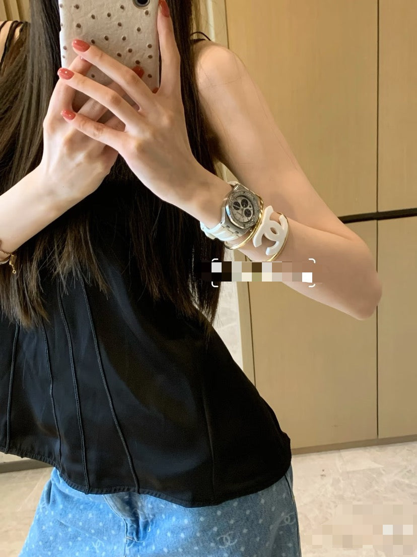 Chanel Resin White Open Bangle - album image 9