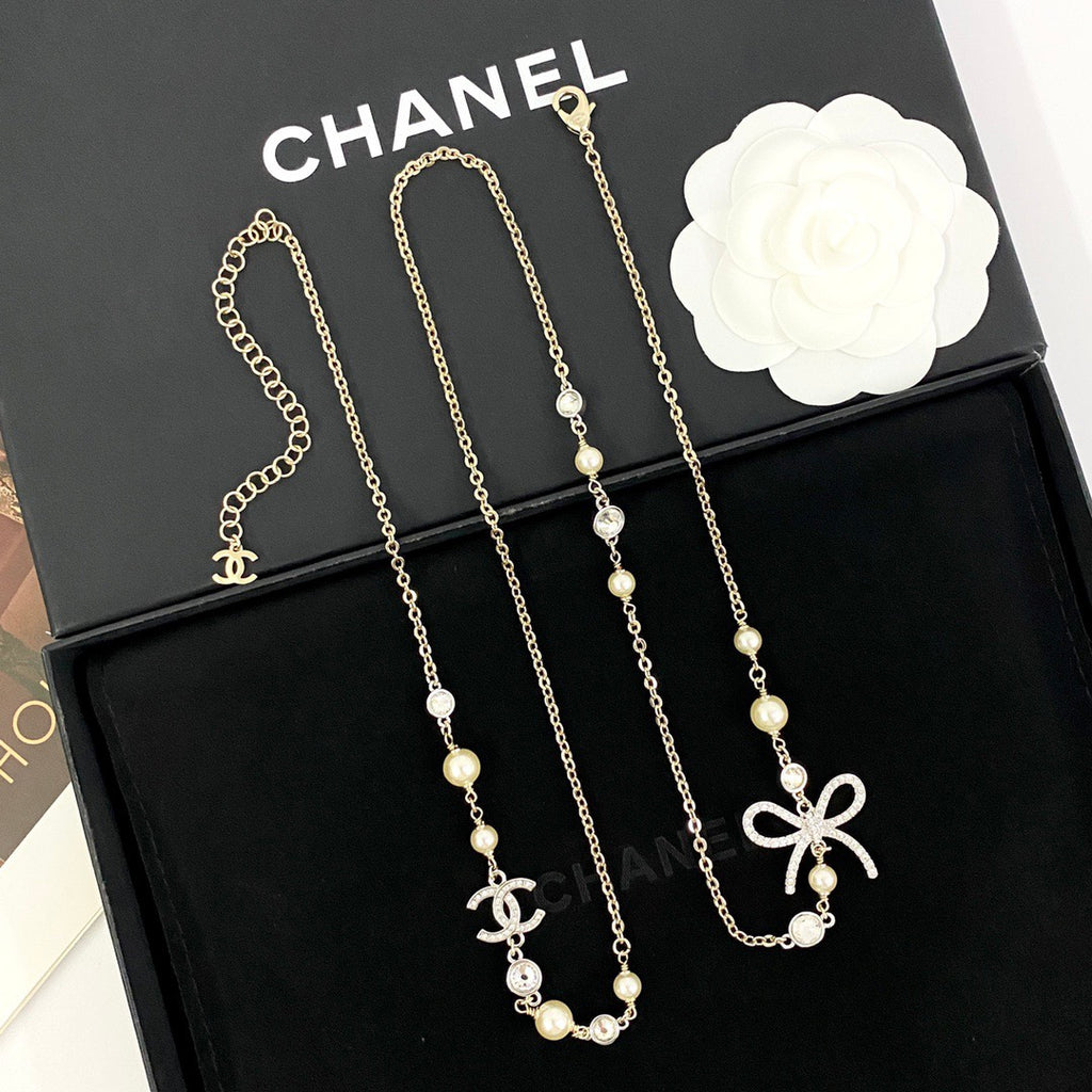 Chanel Silver-Tone Camellia and Chain Drop Earrings - album image 4