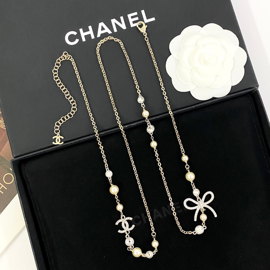Chanel Silver-Tone Camellia and Chain Drop Earrings - album image 4