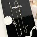 Chanel Silver-Tone Camellia and Chain Drop Earrings - album image 1