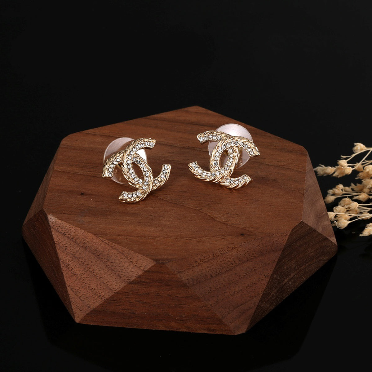 Chanel Gold-Tone Crystal CC Brooch - album image 6