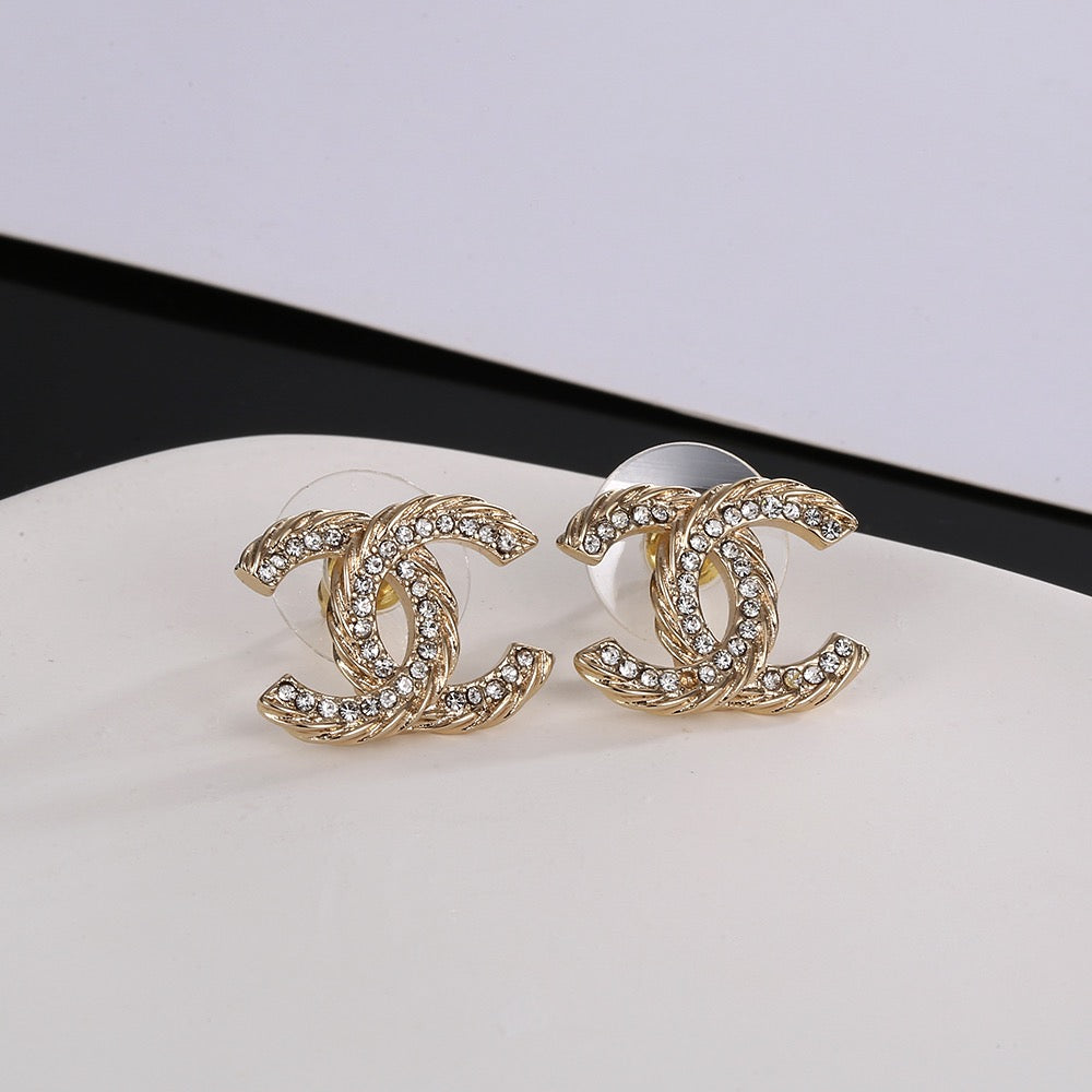 Chanel Gold-Tone Crystal CC Brooch - album image 1