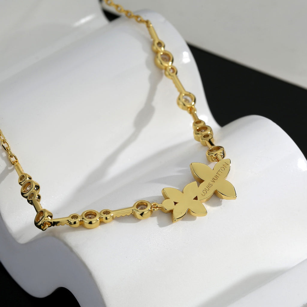 Louis Vuitton Floragram Gold-Tone Flower Monogram Crystal Accent Necklace - album image 3