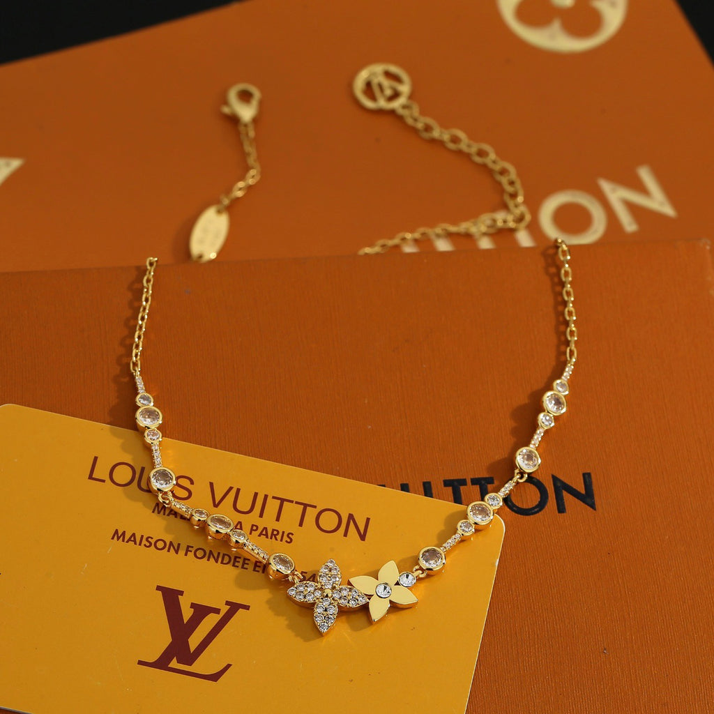 Louis Vuitton Floragram Gold-Tone Flower Monogram Crystal Accent Necklace - album image 5