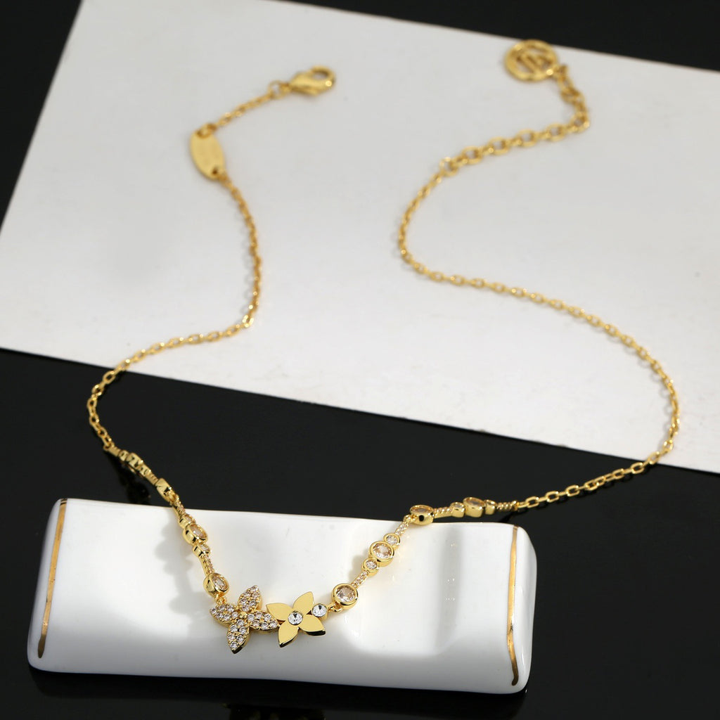 Louis Vuitton Floragram Gold-Tone Flower Monogram Crystal Accent Necklace - album image 2