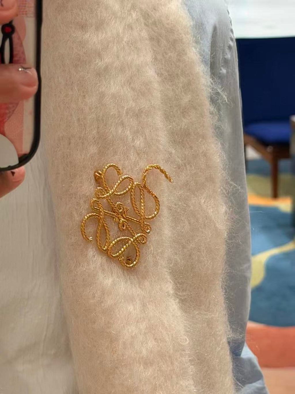 Loewe Gold-Tone Anagram Brooch - album image 9