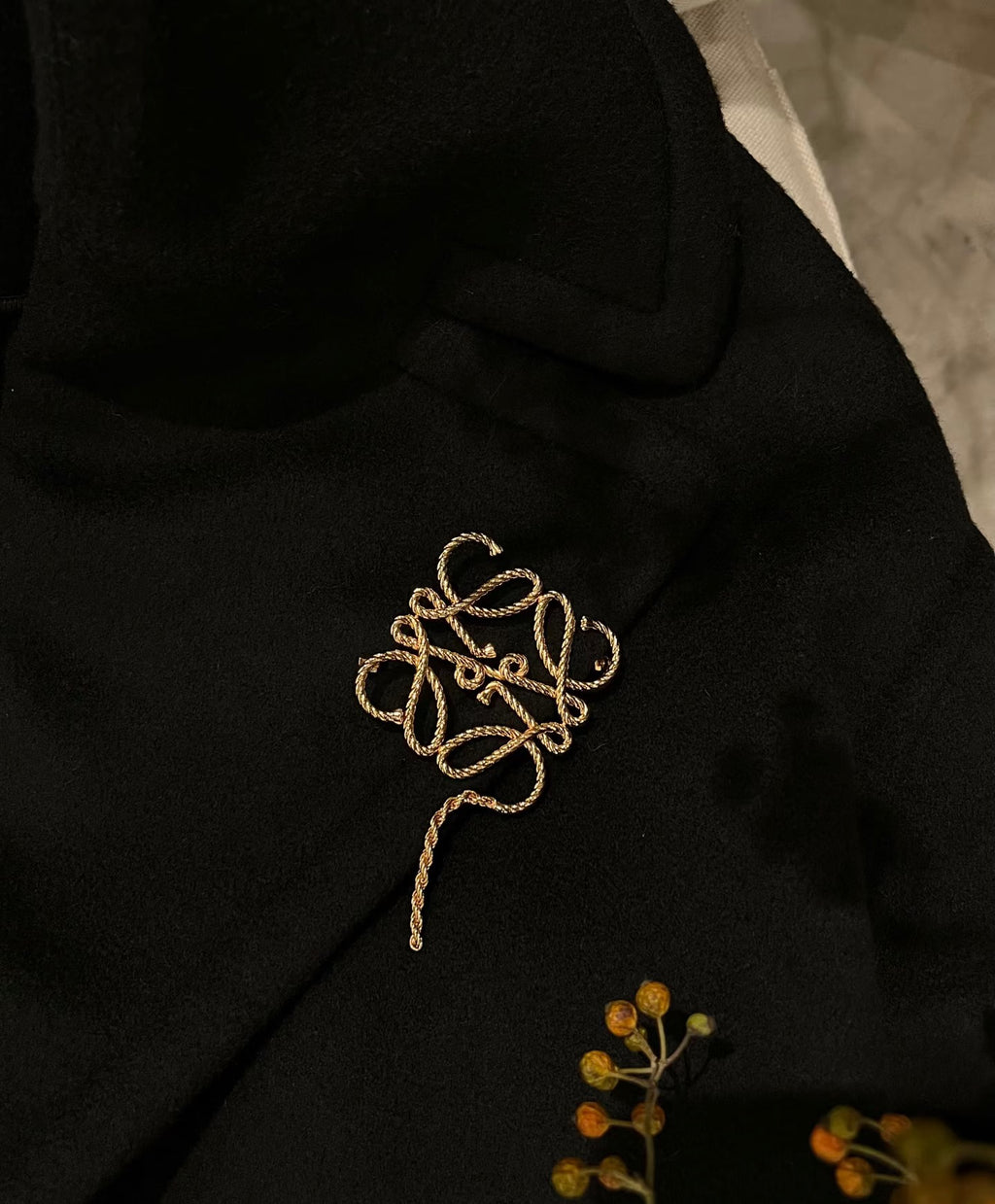 Loewe Gold-Tone Anagram Brooch - album image 7