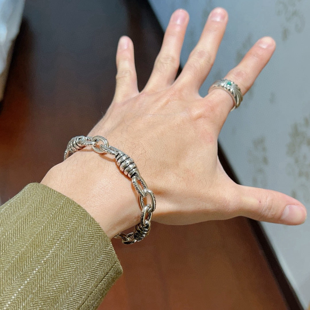 Gucci Silver-Tone Oval Link Bracelet with G Charm - album image 3