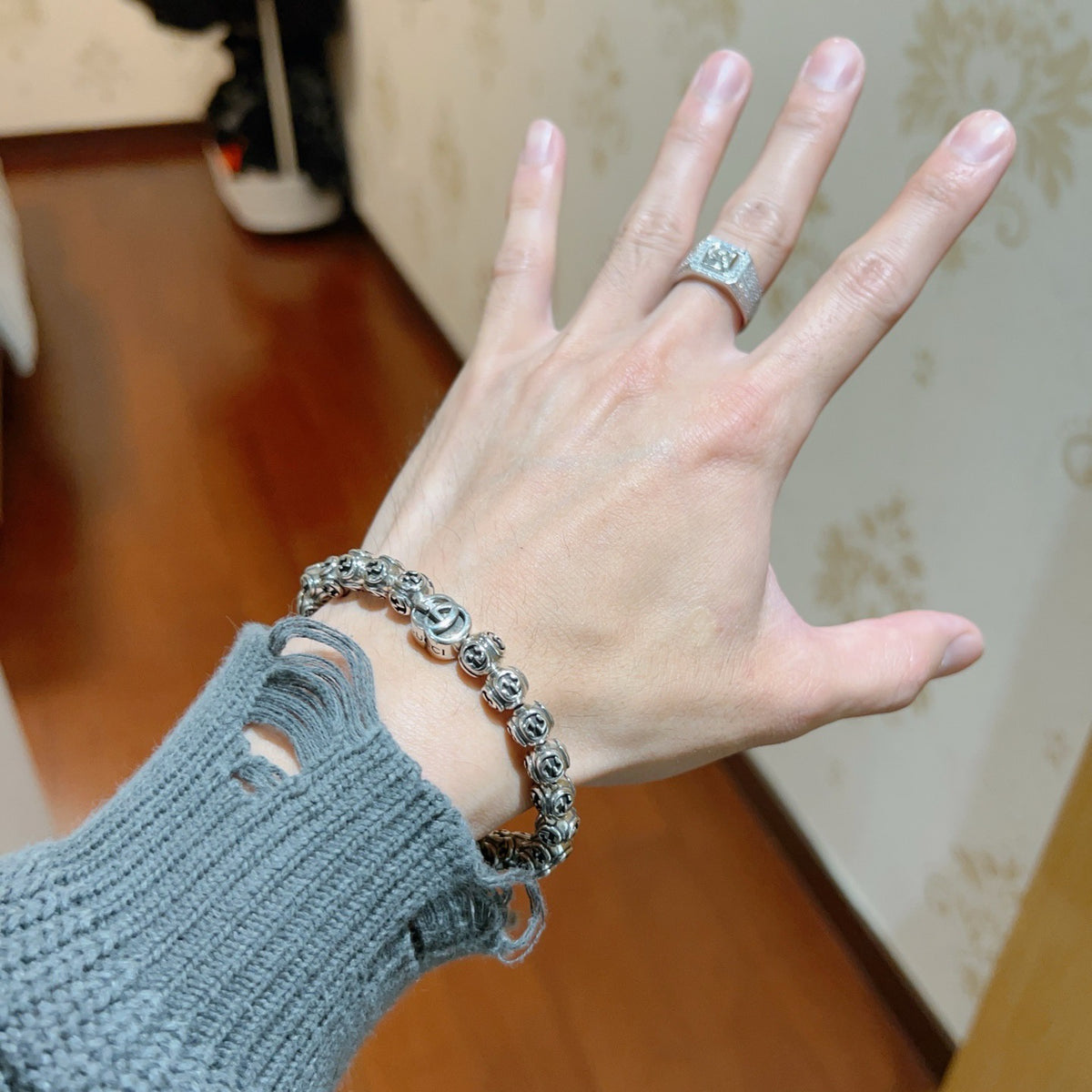 Gucci Anger Forest Interlocking G Antiqued Bracelet - album image 3