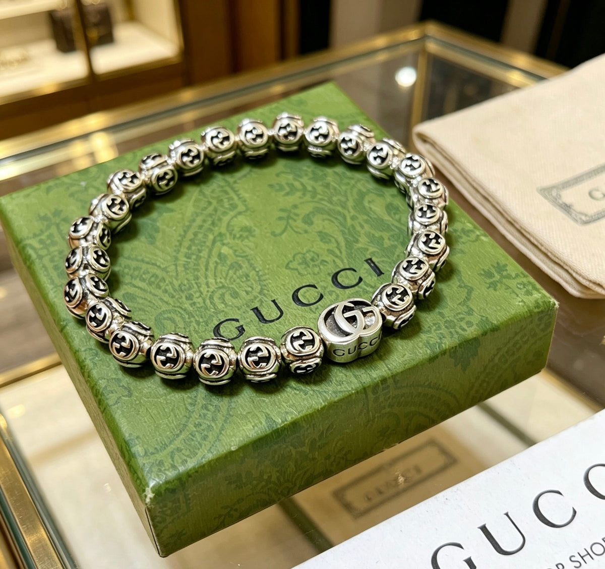 Gucci Anger Forest Interlocking G Antiqued Bracelet - album image 2