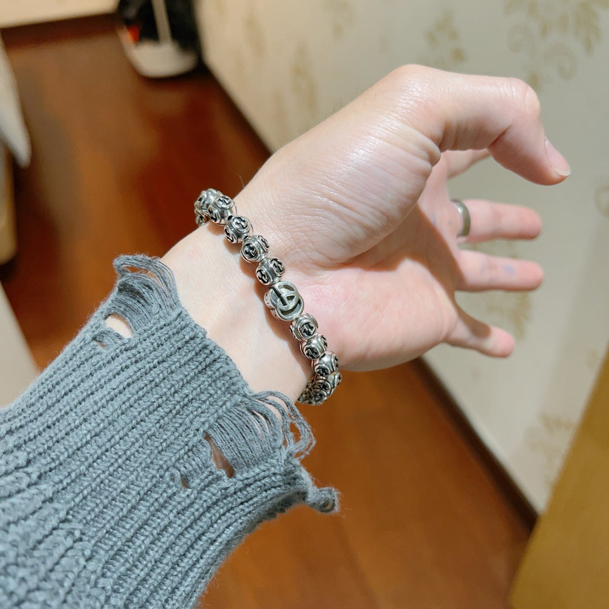 Gucci Anger Forest Interlocking G Antiqued Bracelet - album image 4