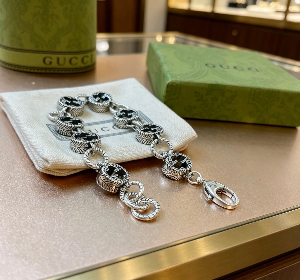 Gucci Silver-Tone Dark Crystal and G Link Bracelet - album image 4