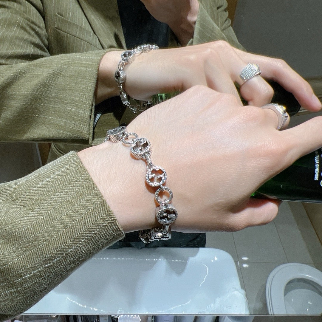 Gucci Silver-Tone Dark Crystal and G Link Bracelet - album image 9