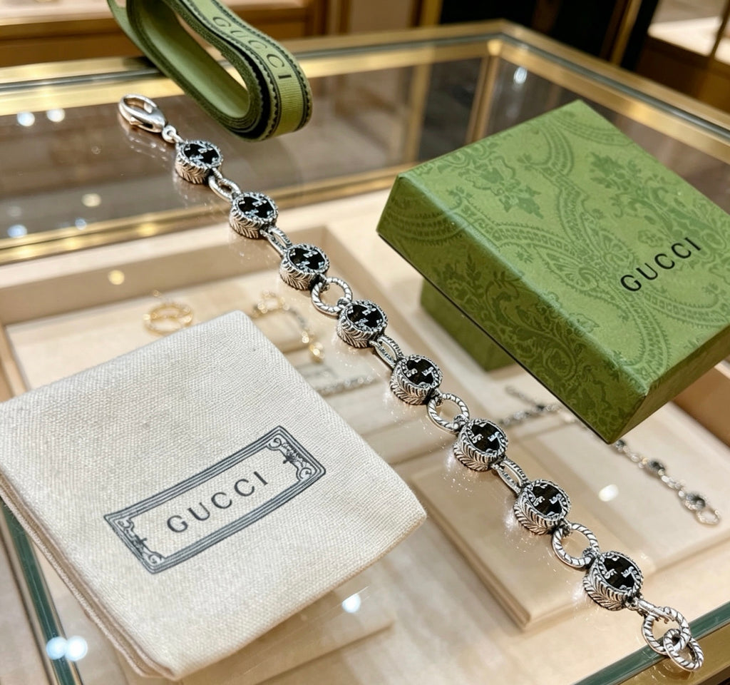 Gucci Silver-Tone Dark Crystal and G Link Bracelet - album image 7