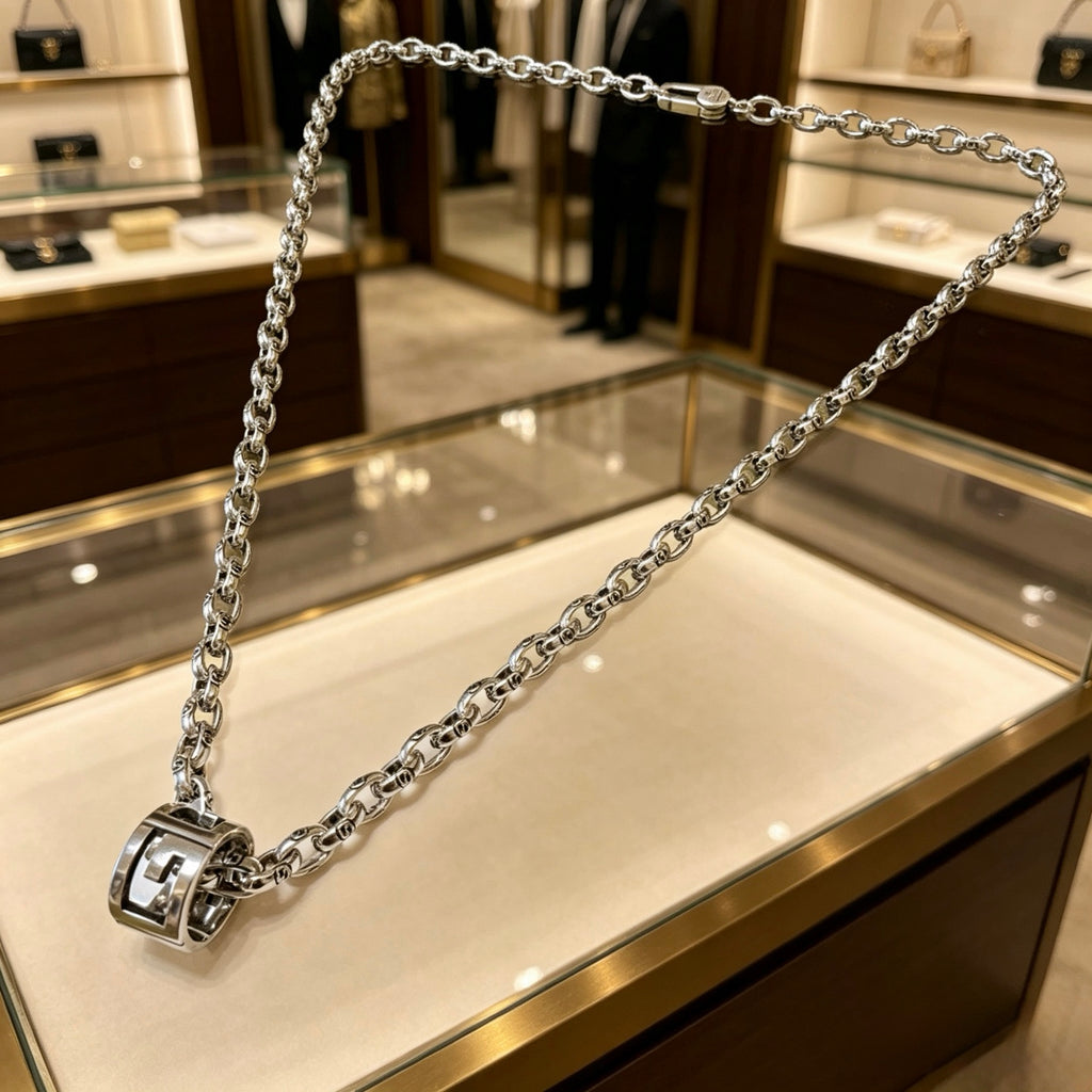 Gucci Anger Forest Interlocking G Antiqued Chain Necklace - album image 5