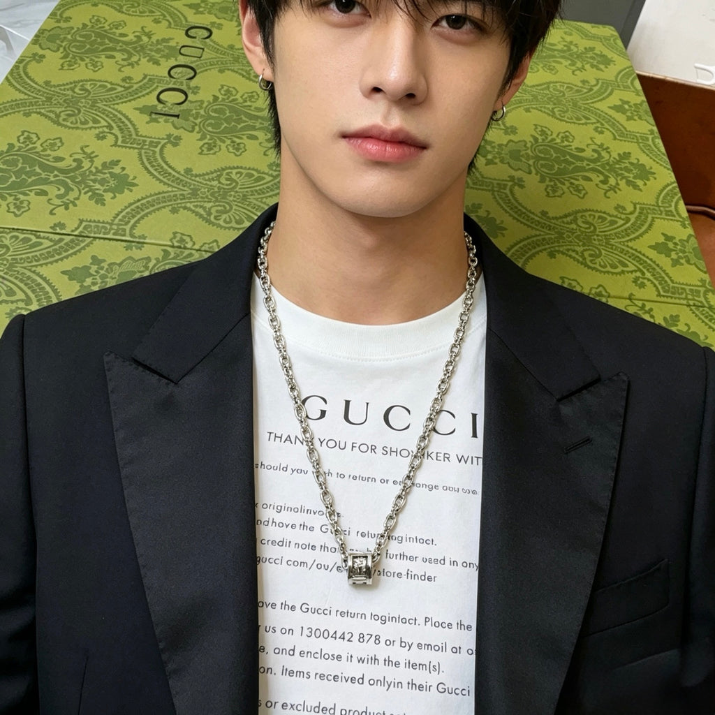 Gucci Anger Forest Interlocking G Antiqued Chain Necklace - album image 3