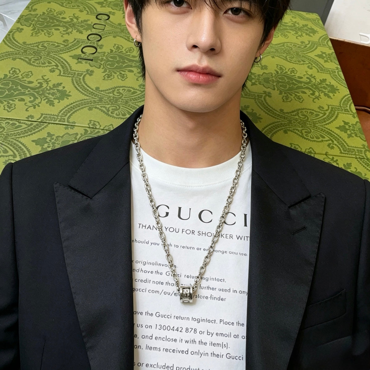 Gucci Anger Forest Interlocking G Antiqued Chain Necklace - album image 3