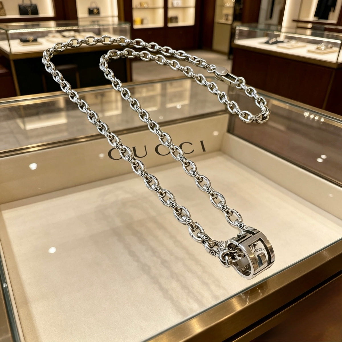 Gucci Anger Forest Interlocking G Antiqued Chain Necklace - album image 8