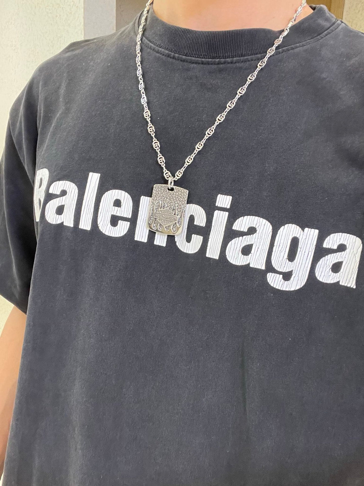 Gucci Anger Forest Interlocking G Antiqued Chain Necklace - album image 3
