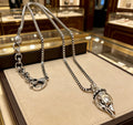 Gucci Anger Forest Interlocking G Antique Silver-Tone Silver-Tone Antiqued Chain Necklace - album image 1